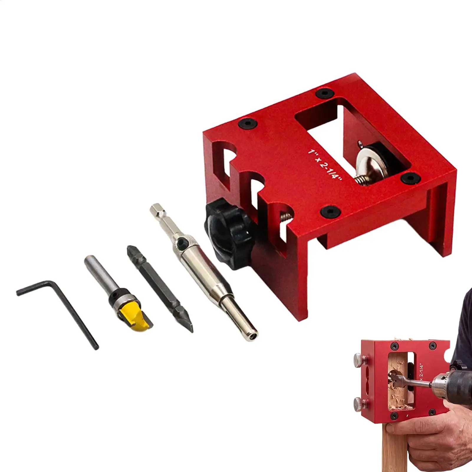 Door-Latch Mortise Tool For Router,Wood Door Slotting Jig,Aluminum Alloy Door-Latch Plate Template Kit For Carpentry Projects