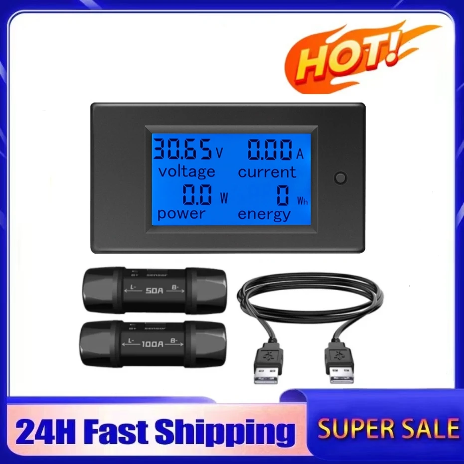 NEW PZEM-051 DC 6.5-100V 50A 100A Battery Tester Digital display Voltmeter Ammeter Power And Electricity Meter Multimeter