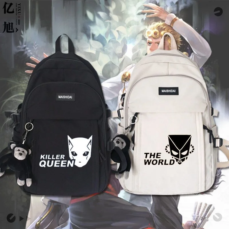 JoJo's Bizarre Adventure Killer Queen Star Platinum Backpack Teenarges Schoolbag Fashion Mochila Laptop Outdoor Travel Bags