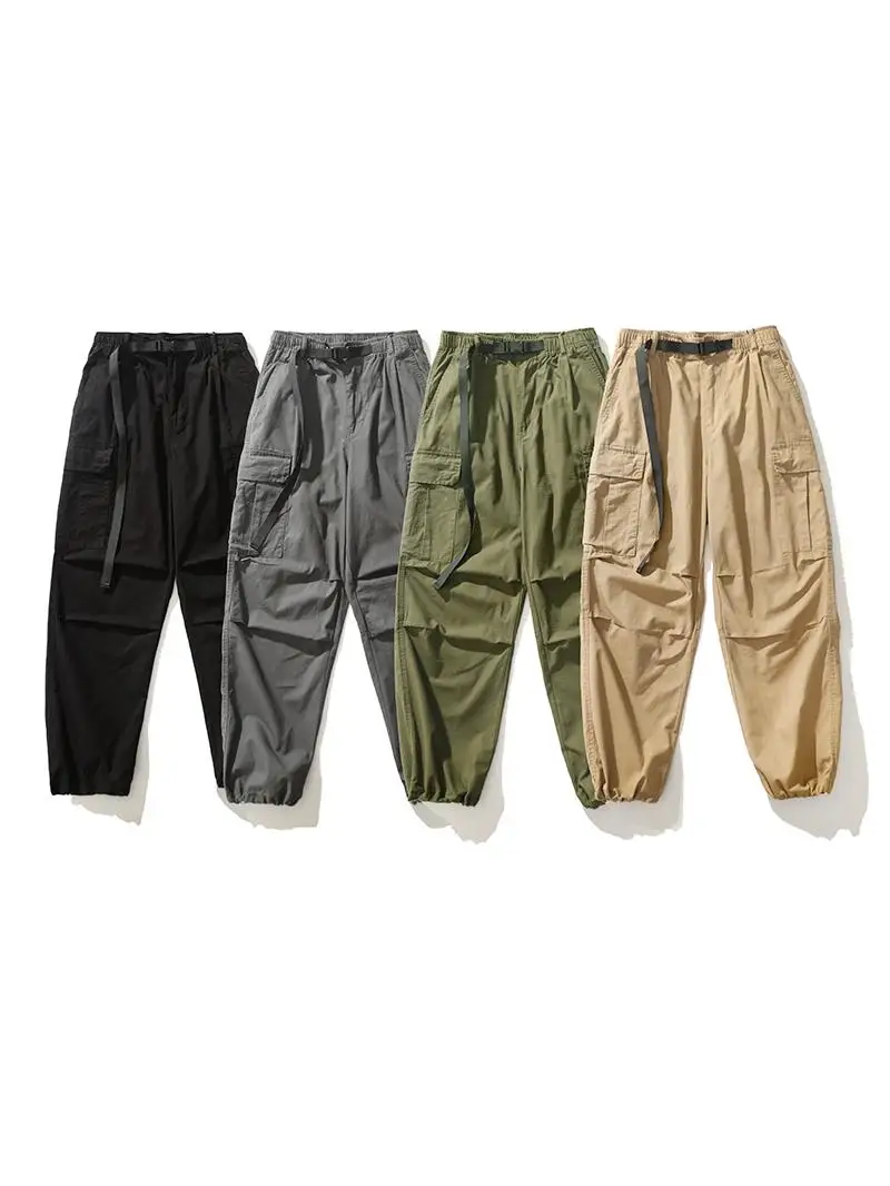 

Мужские повседневные брюки из чистого хлопка Waed, свободного кроя, для работы, осенне-весенние, в уличном стиле, длинные, свободные, для городской жизни