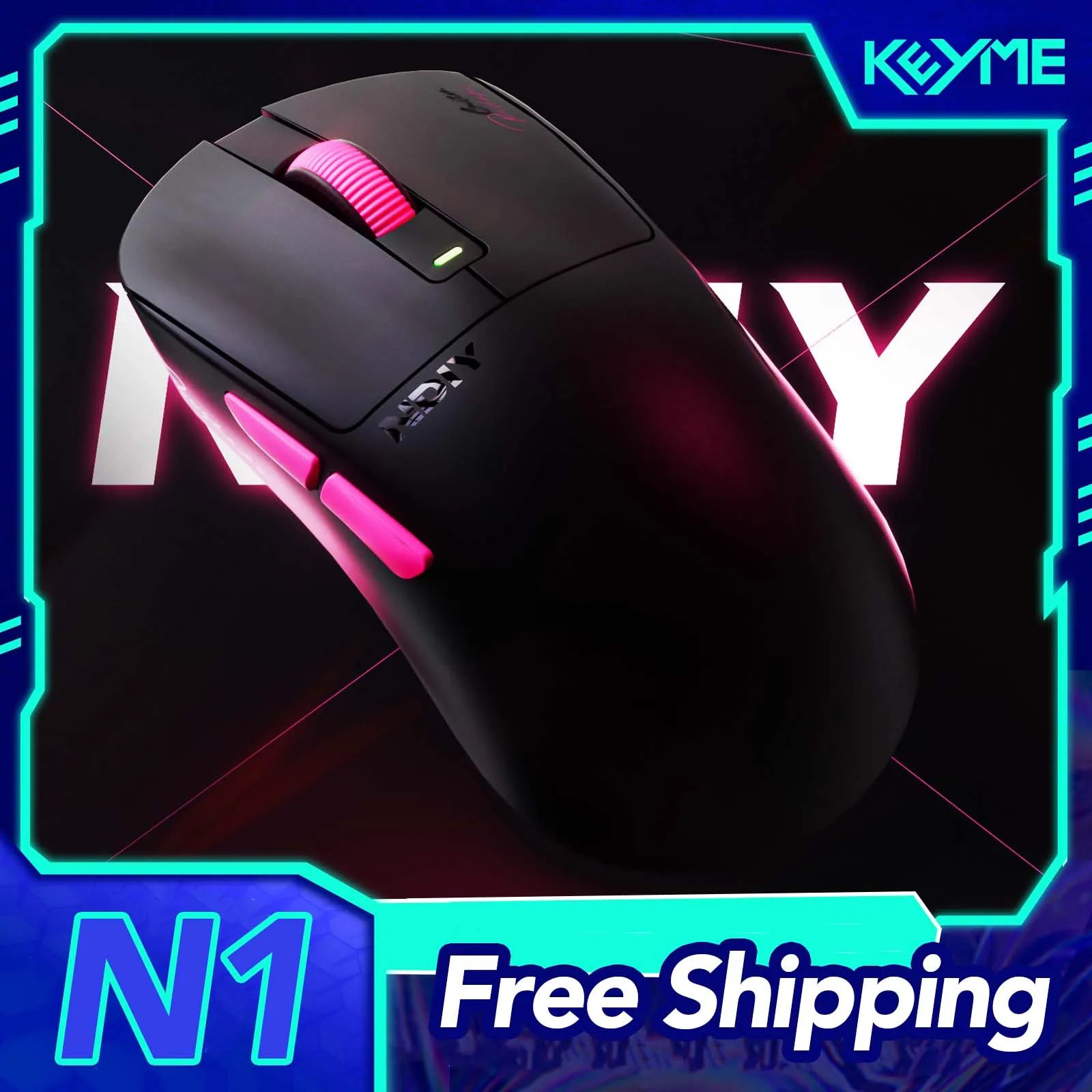 NDIY N1 Three Mode Wireless Mouse Light Weight 57g PAW3311 Ergonomics Bluetooth Mouse 500mAh PC Gamer Accessories Mice Gifts