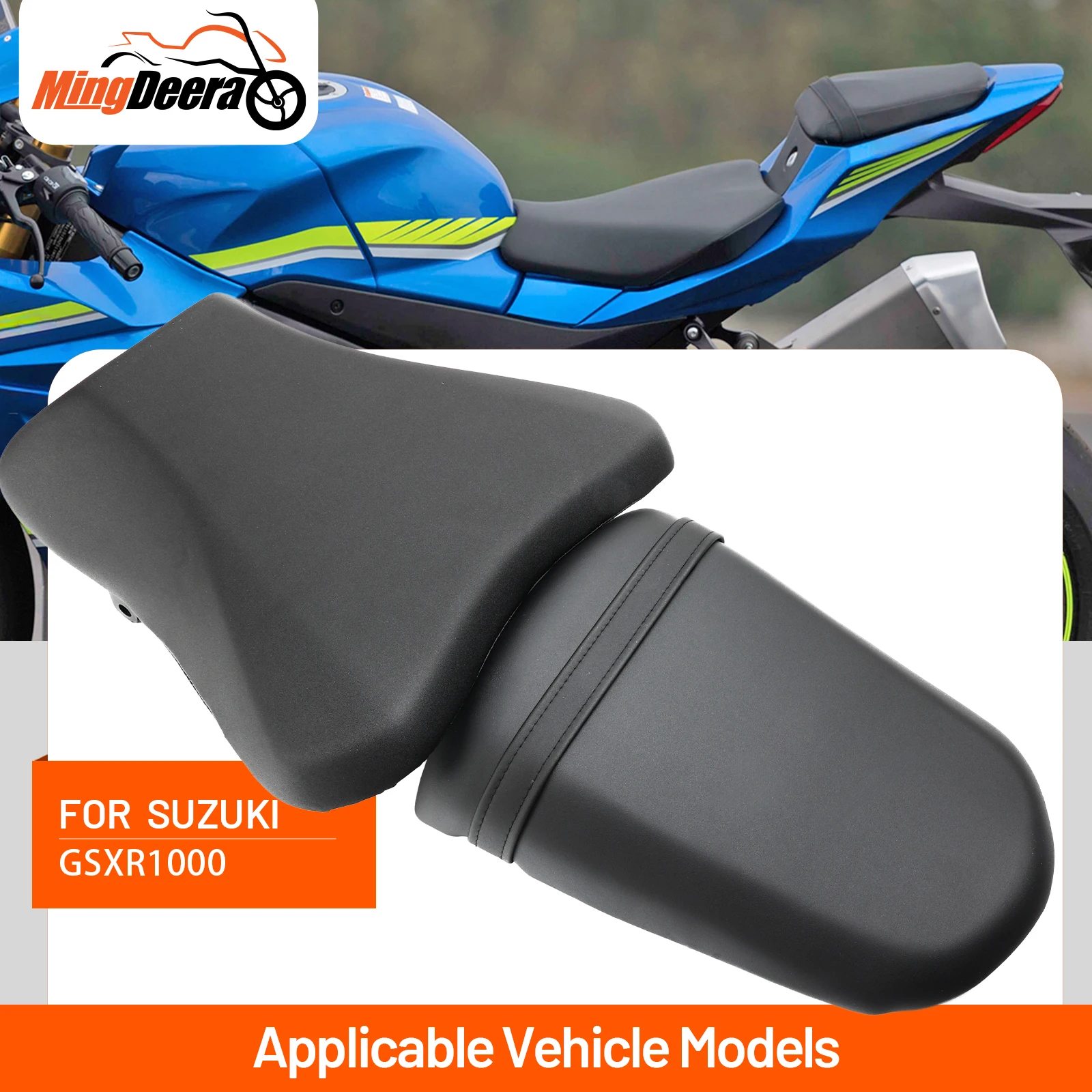 

Сиденье водителя или пассажира для мотоцикла SUZUKI GSXR1000 GSX-R1000 2003-2004, черное переднее сиденье водителя, подушка для пассажира