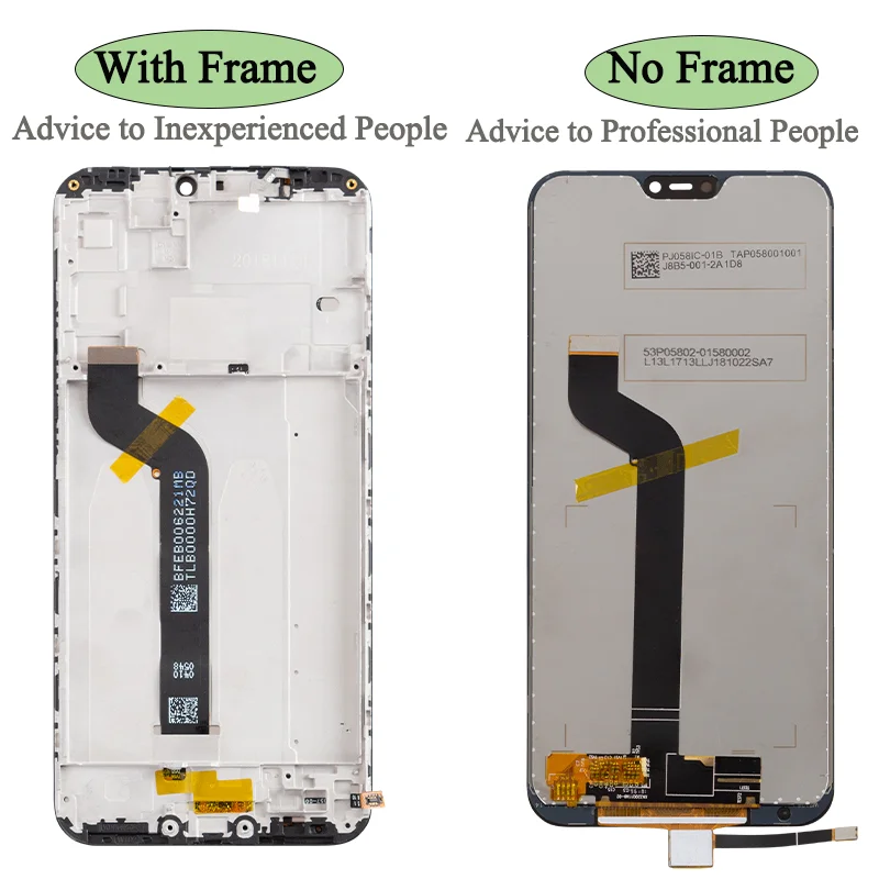 M1805D1SG 100% Tested Premium Lcd For Xiaomi Mi A2 Lite Display Touch Screen Digitizer Assembly For Redmi 6 Pro Lcd With Frame