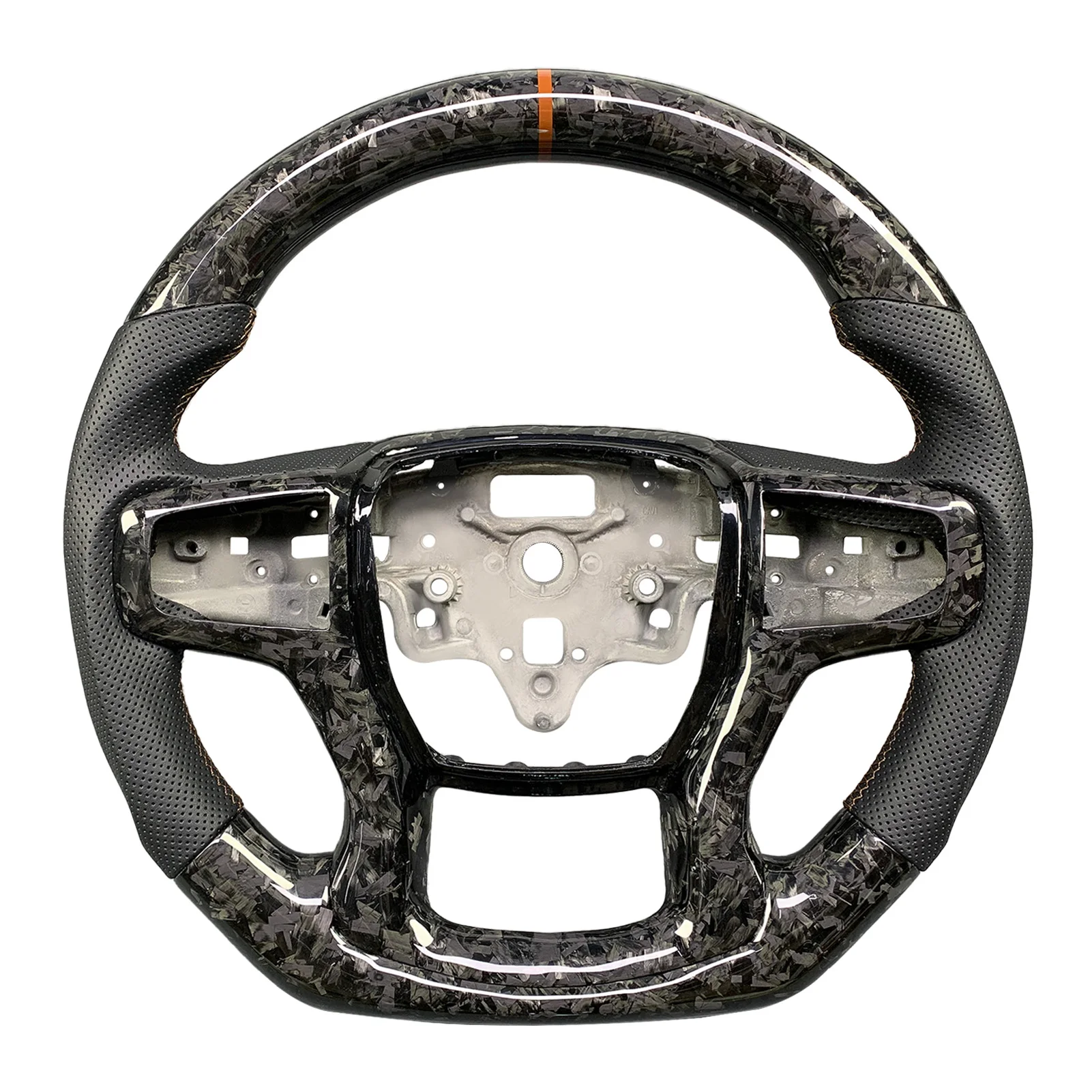 

For Chevrolet Silverado Tahoe Suburban Accessories Customized Carbon Fiber Napa Perforated Leather Steering Wheel 2019-2024
