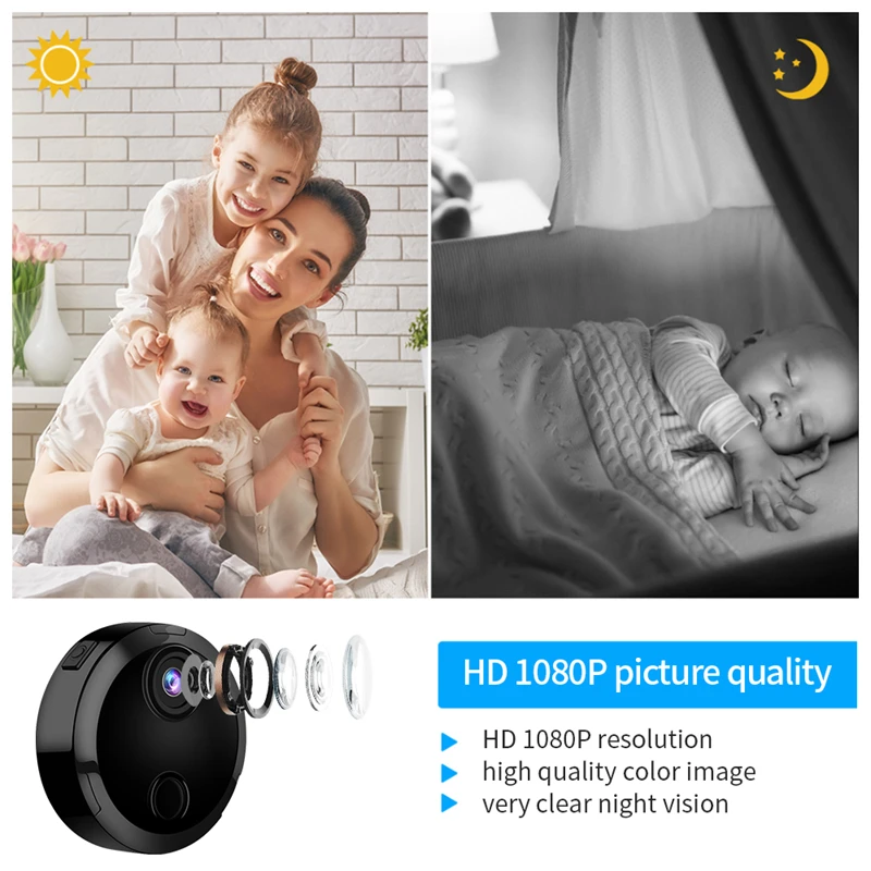 Mini 1080P HD WiFi Camera Wireless Surveillance Night Vision Remote Smart Home Video Recorder for Indoor Outdoor Security 2026 image 3