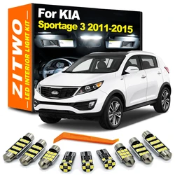 ZITWO 11Pcs LED Interior Light License Plate Lamp Kit For Kia Sportage 3 MK3 2011 2012 2013 2014 2015 Luggage Vanity Mirror Bulb