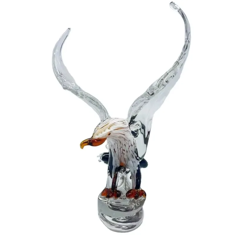 Hand Blown Glass Eagle Art Sculpture Elegant Glass Crafts