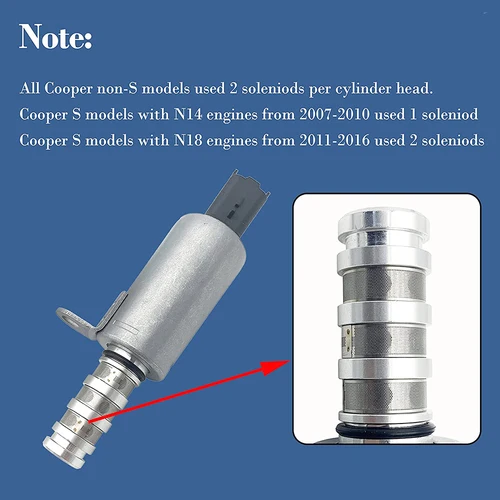 Imagen 2 del producto Para Mini Cooper R56 R58 R59 Citroen C3 Picasso C4 C5 DS3 DS4 Peugeot 207 208 3008 sincronización de válvula Variable VVT solenoide 11368610388