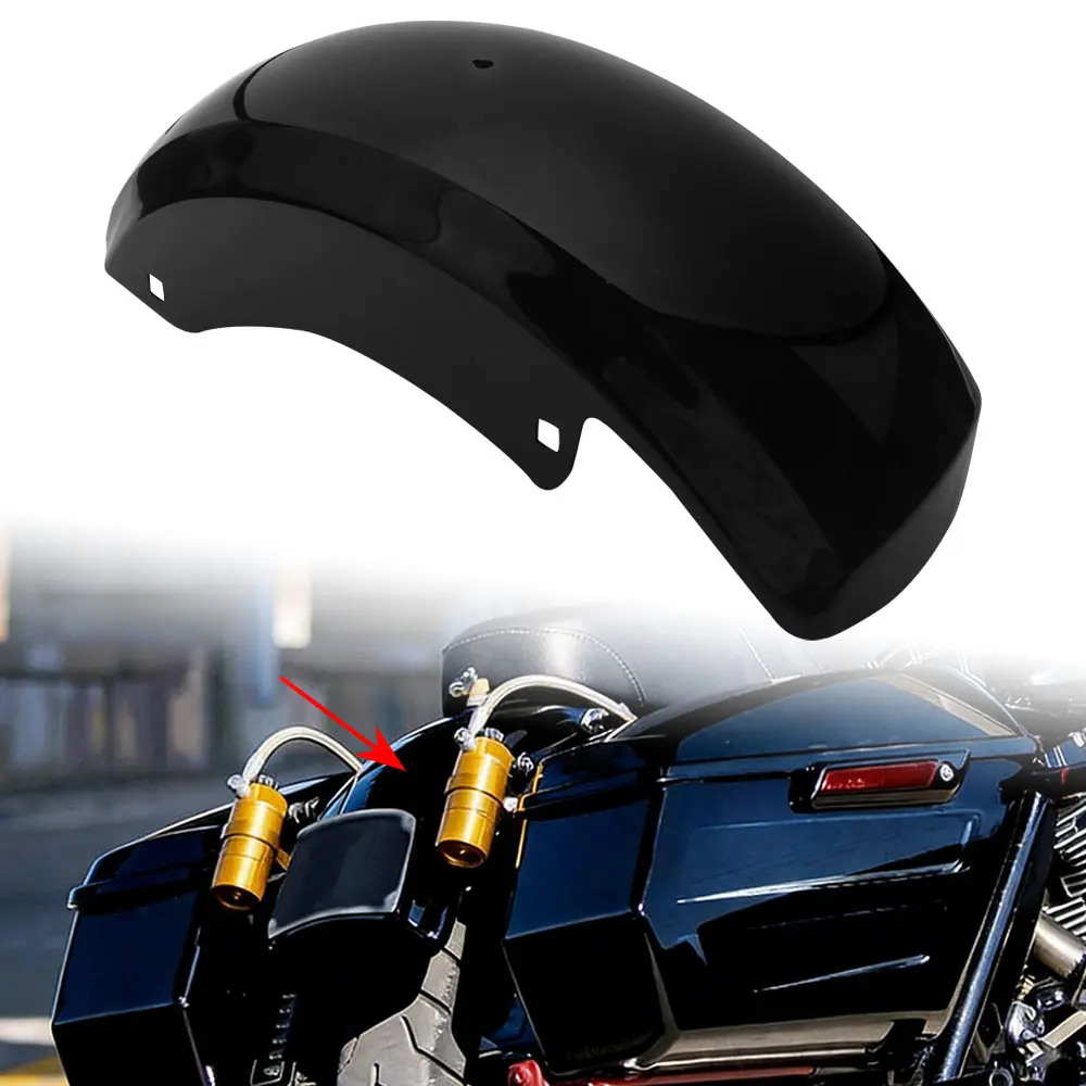 

Motorcycle Black Rear Short Chopped Saddlebags Rear Fender For Harley Touring Road Glide Limited FLTRK 2020 2021 2022 2023 2024