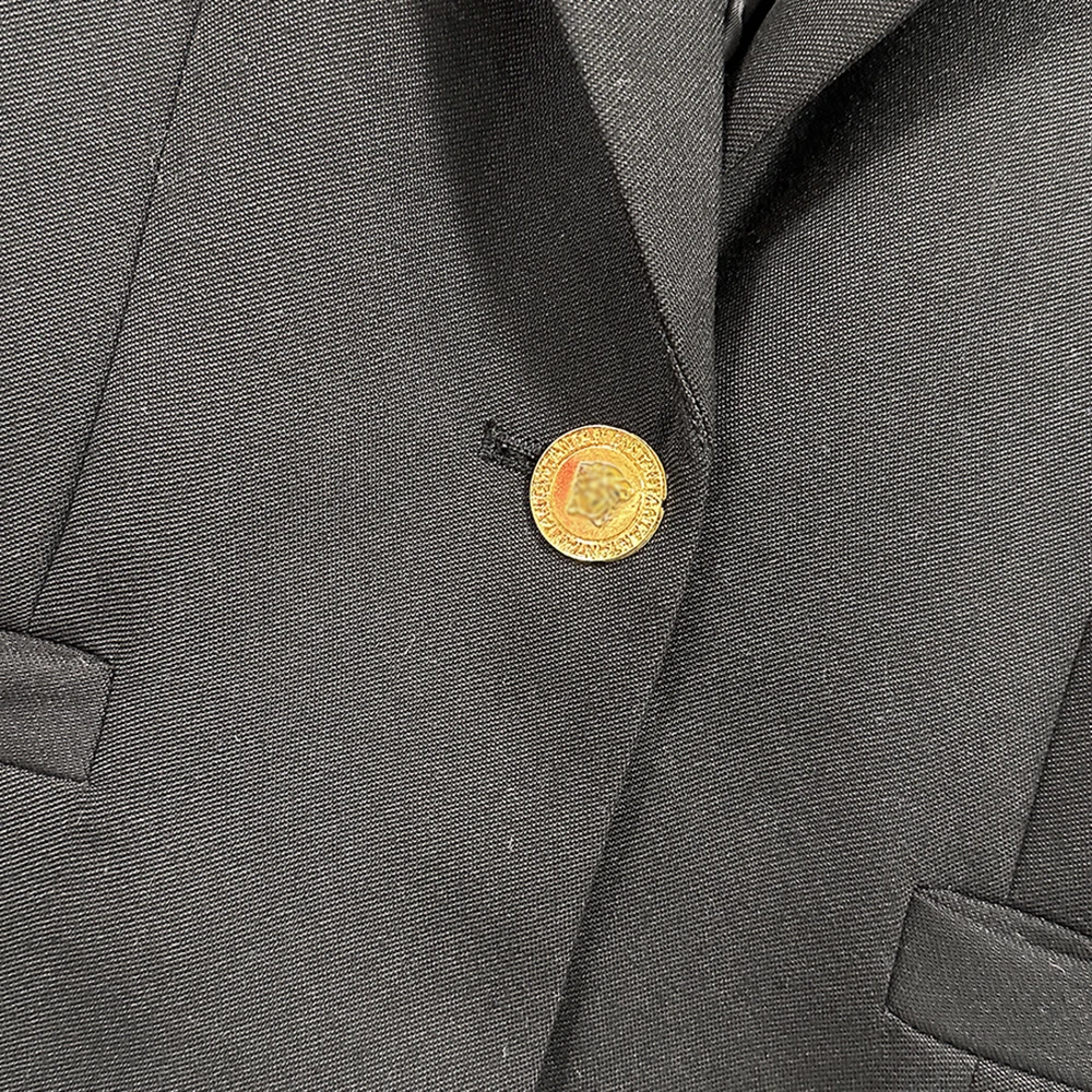 CHICEVER الراقية شيك تقسم مشبك معدني الحلل للنساء محززة طوق كم طويل المرقعة شبكة سبليت معاطف الإناث نمط #4