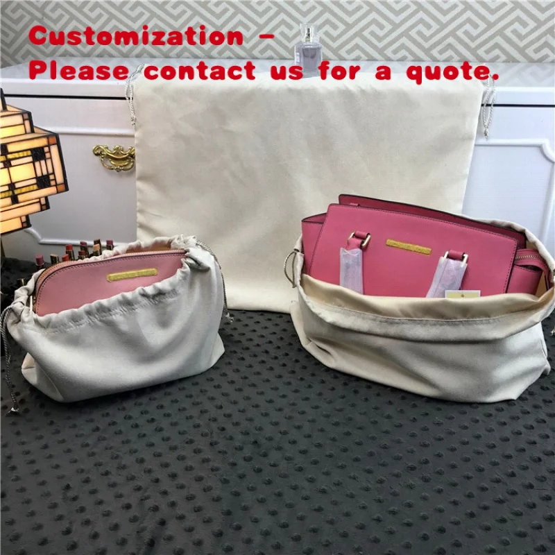 custom.Fabric Drawstring Dust Bag Velvet Dust Bag Handbag Dust Cover Customize Recycle Large Suede Custom Screen Printing Ac