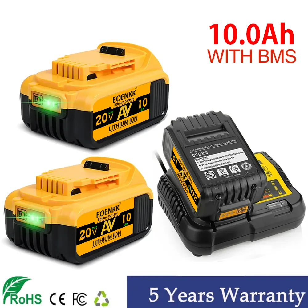 Nowy wymienna bateria litowy DCB200 20V 10.0 ah15.0ah dla Dewalt 18V DCB184 DCB200 DCB182 DCB180 DCB181 DCB182 DCB201 DCB206