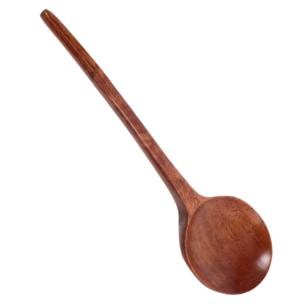 

Long Handle Wooden Soup Spoon Japanese Ergonomic Design Large Capacity Ramen Dumpling Ladle Oriental Asian Kitchen Spoon