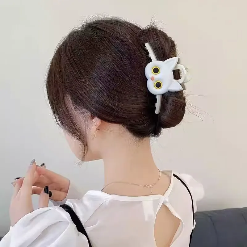 Pince à cheveux chat mignon pour femme, grand volume de cheveux japonais, pince à cheveux arrière de la tête, mode douce, coiffure cent, nouveau