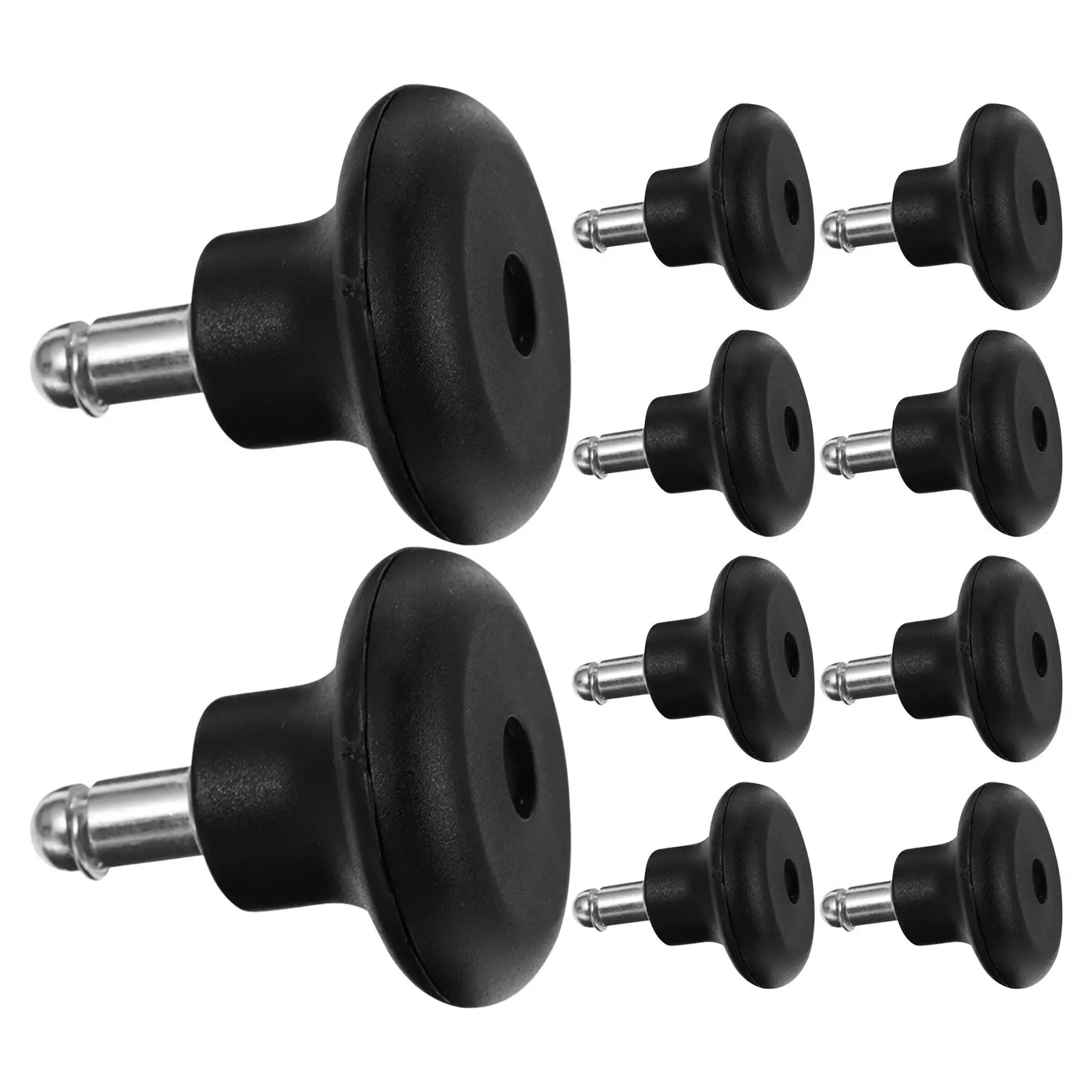 10Pcs Office Chair Caster Wheels Black PU Silent Stationary Bell Glides for Home Office Desk Chair Replacement Furniture Casters