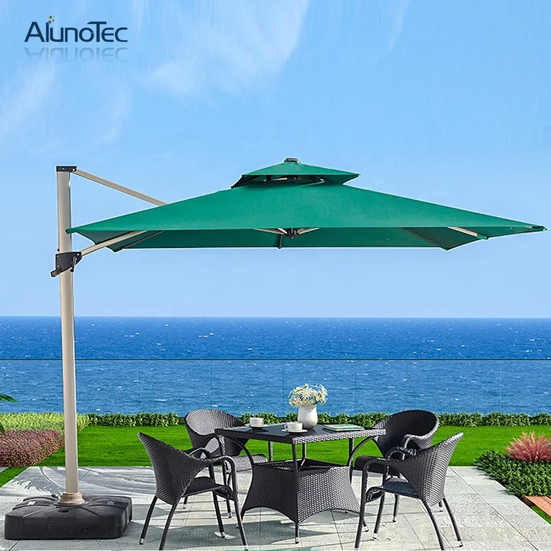 

Outdoor Furniture Aluminum Patio Cover Roman Cantilever Garden Umbrellas Parasol For Restaurant