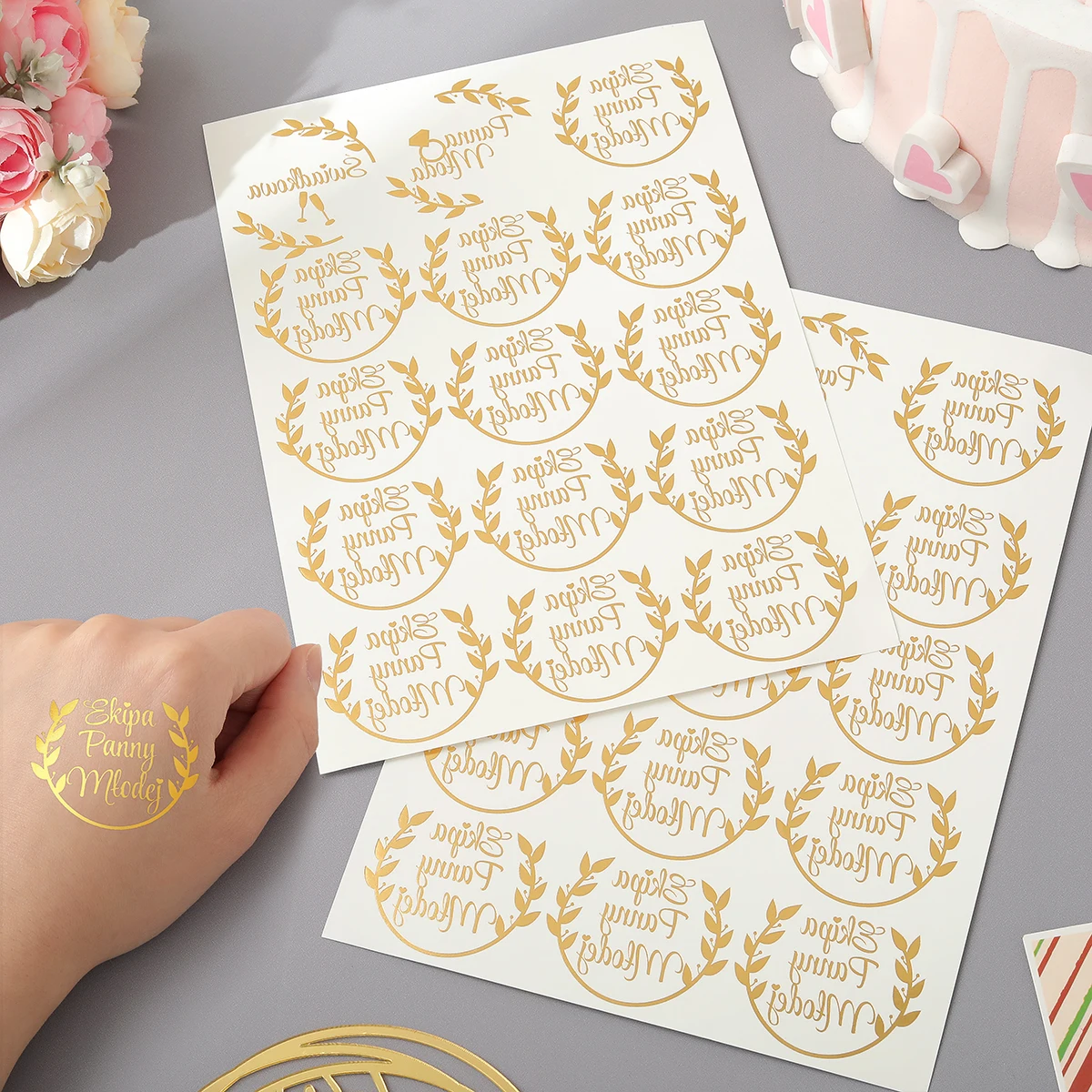 Bride wedding bachelor party tattoo team bride to be gilded sticker