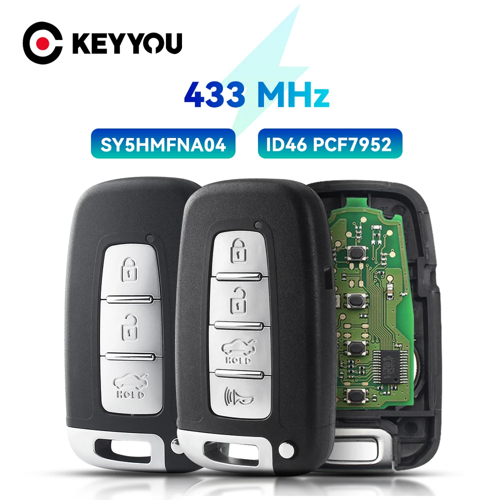 KEYYOU – clé télécommande intelligente 4B Fob, 2011 Mhz, pour Hyundai Sonata 2012 2013 2014 433 Kia Sportage Sorento, entrée sans clé
