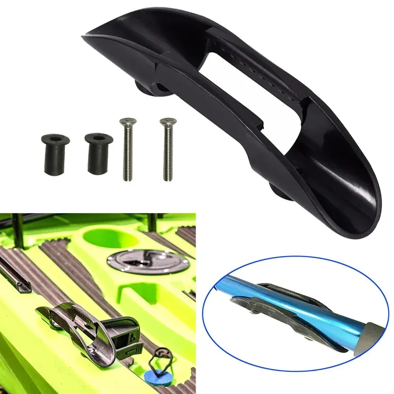 1 Juego de 2 juegos de Clip de paleta para canoa y Kayak, remos para barco de pesca, soporte montado en cubierta, protector de paleta con tuercas y tornillos