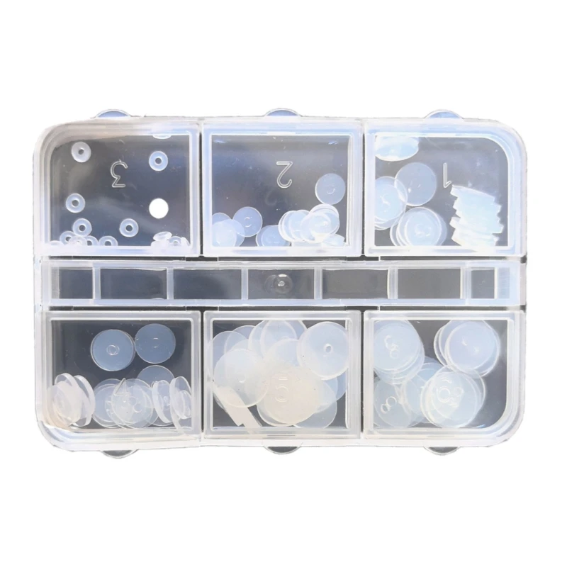 120Pcs Practical Piercing Jewelry Pad Compact Silicone Eye Discs in a Portable Case for Students and Professionals