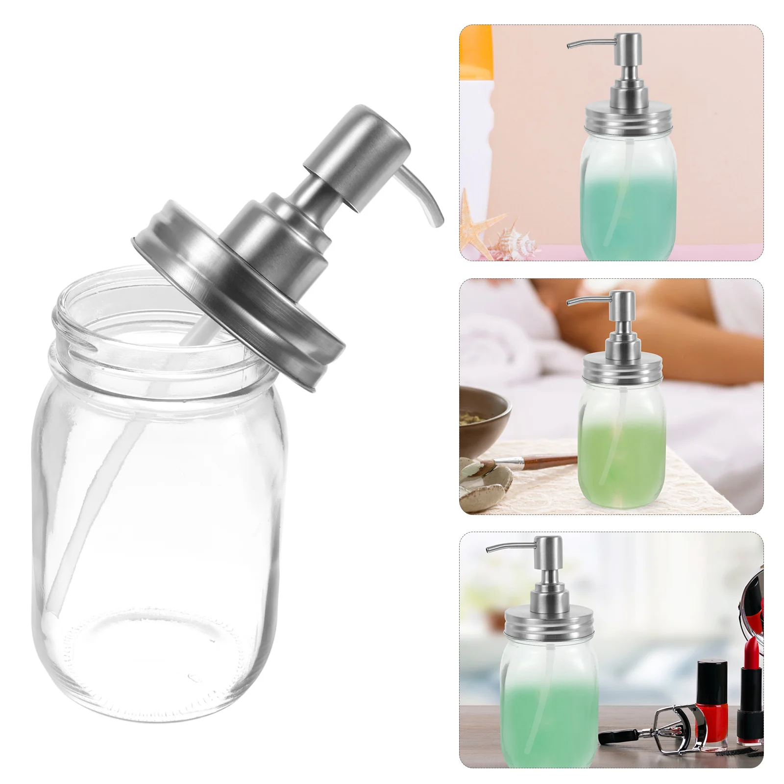 500 ml lotiondispenser glas roestvrij staal perstype pomp voor handzeep shampoo etherische olie keuken badkamer hotelgebruik
