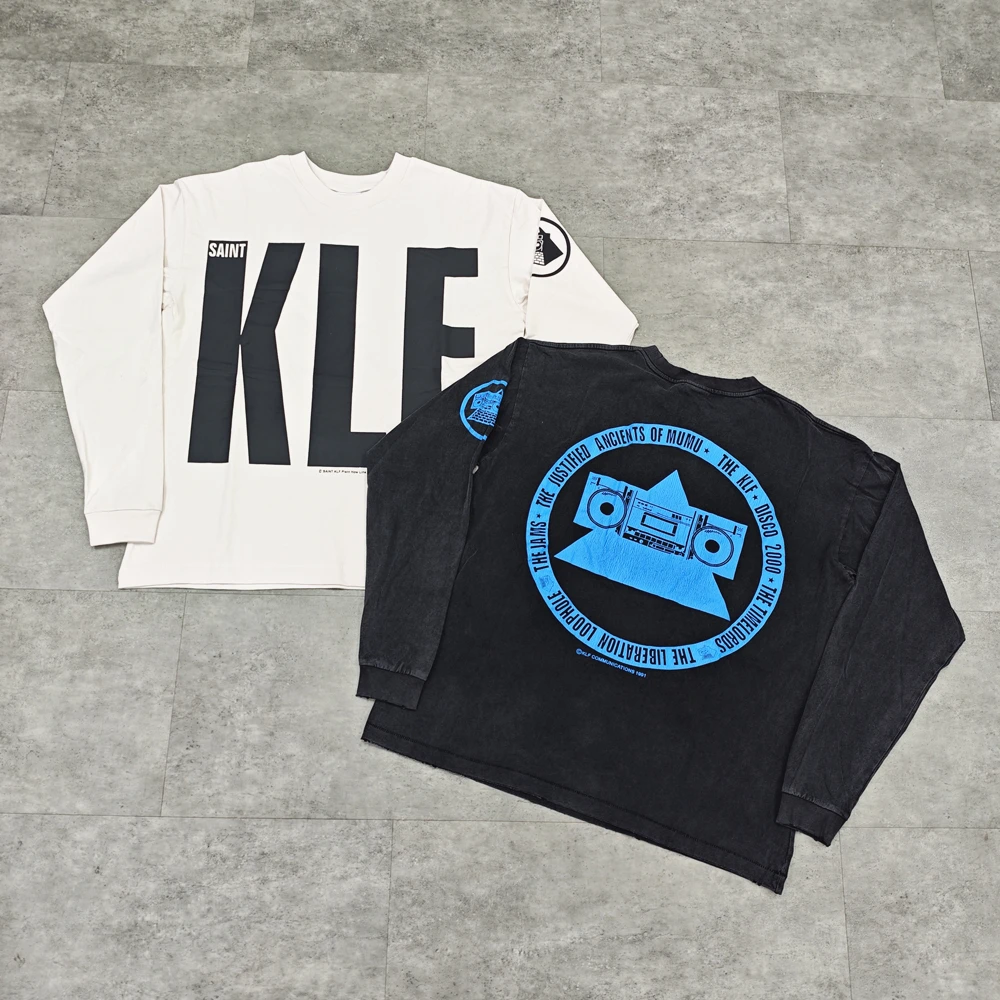 

Yao Fashion Saint OF Michael 25SS Retro Casual Loose Oversize Tops Simple Style Streetwear Long Sleeve T Shirt For Men Unisex