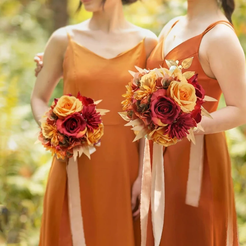 1 قطعة باقات بوهو الطين ديكور الغرفة لتقوم بها بنفسك الحرير زهرة اصطناعية باقة الزفاف لزفاف ريفي المنزل الأزهار المركزية