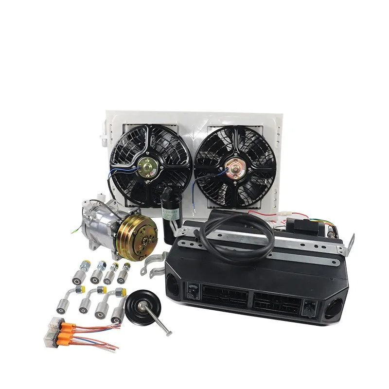 

Universal Automotive 12V 24V A/C Air Conditioning Kit for Truck Minibus Van Tractor Digger RV Excavator AC Air Conditioner