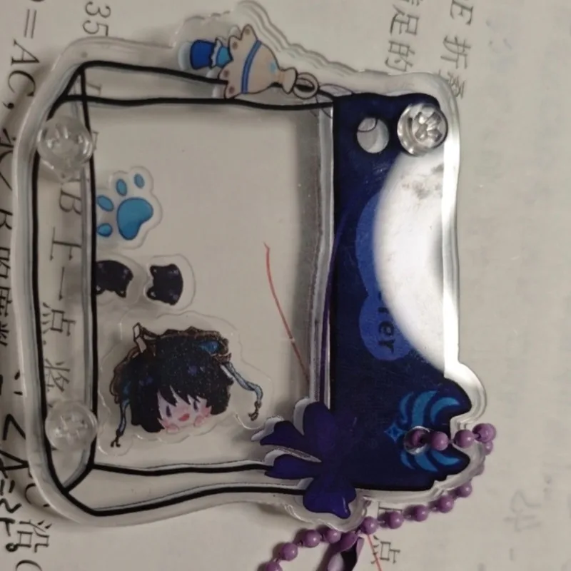 Creative Genshin Impact Acrylic Sheet Bag Shape Photo Frame Shake Toys Character-exclusive Element Patch Handmade DIY Keychain