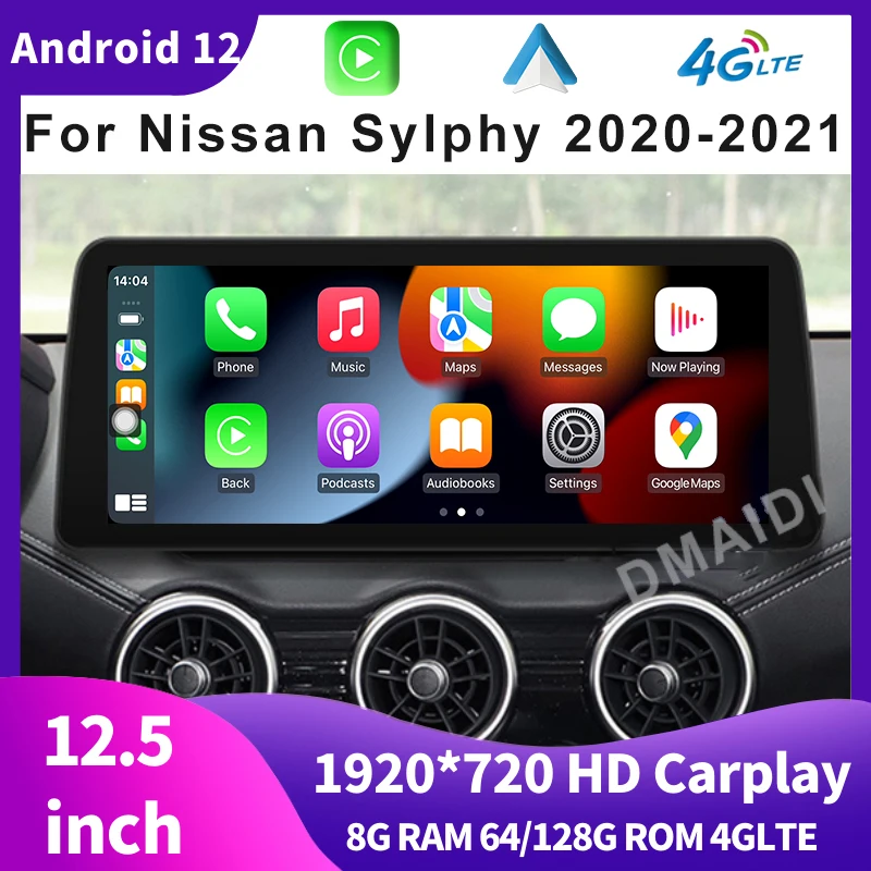 

12.5 inch Android 12 Car Multimedia Video Player Radio GPS Navigation CarPlay Auto For Nissan Sylphy 2020 2021 Touch Sceen