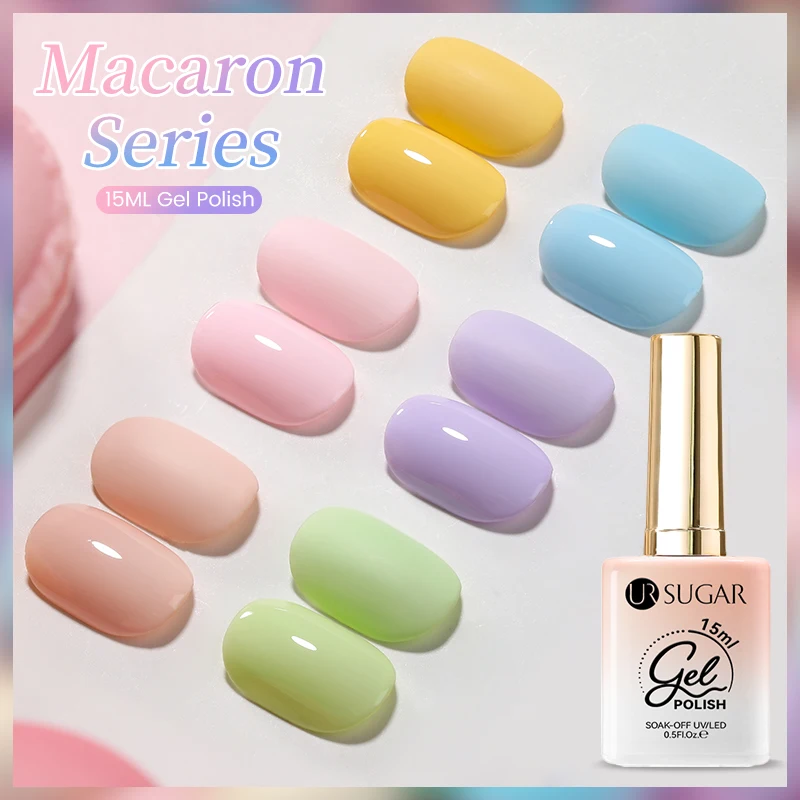 UR SUGAR 15ml 퍼플 네일 젤 폴란드어 네일 아트 다채로운 젤 매니큐어 여름 크림 반영구적 UV 젤 네일 공급