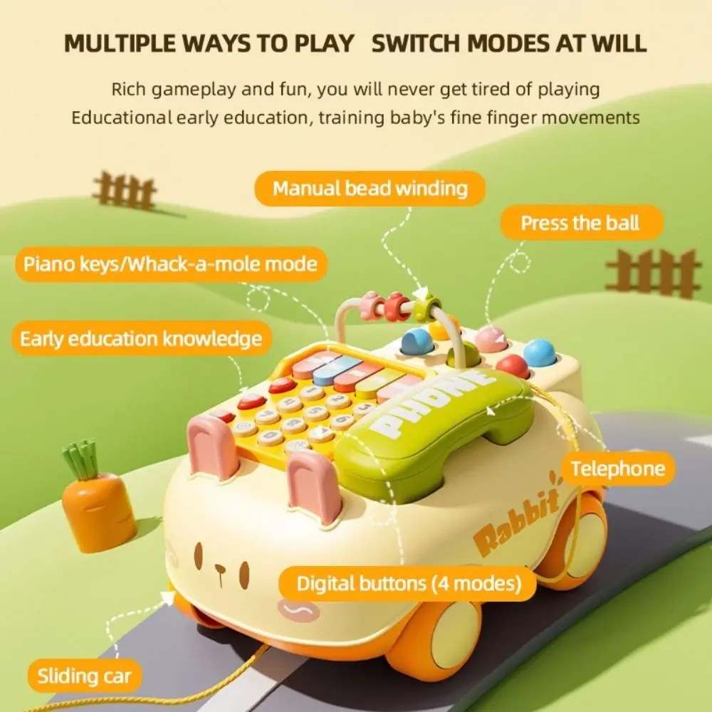 ABS Babytelefoon Speelgoed Muziek Stempuzzel Babypiano Muziek Licht Speelgoed Interactieve simulatie Elektronische leermachine Baby Kind