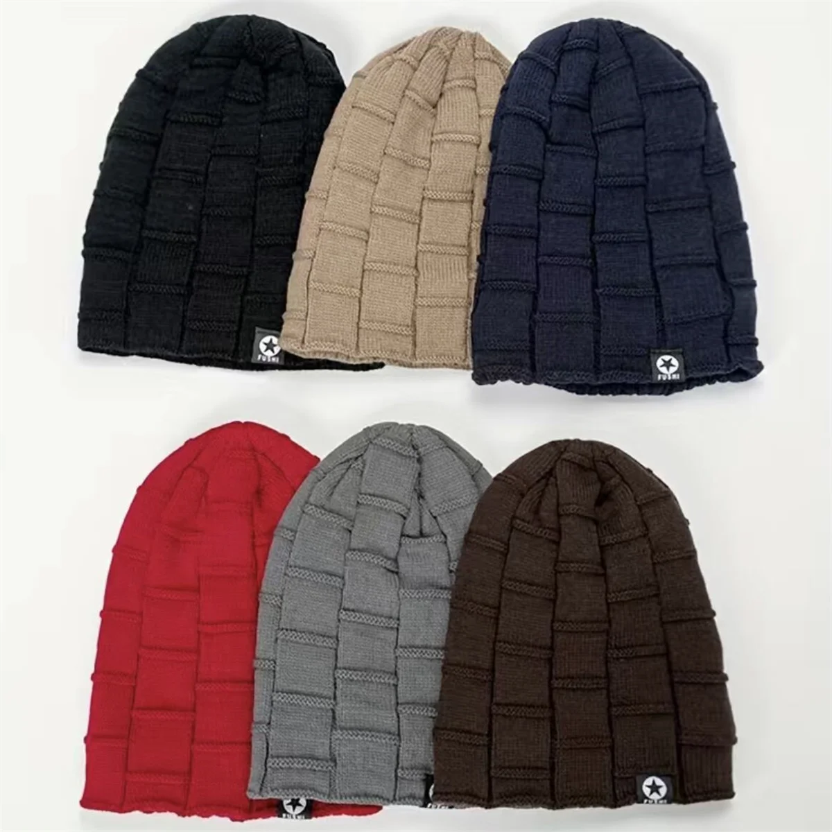 New Unisex Fleece Lined Beanie Hat Knit Warm Winter Hat Thick Soft Stretch Hat For Men And Women Fashion Skullies & Beanie