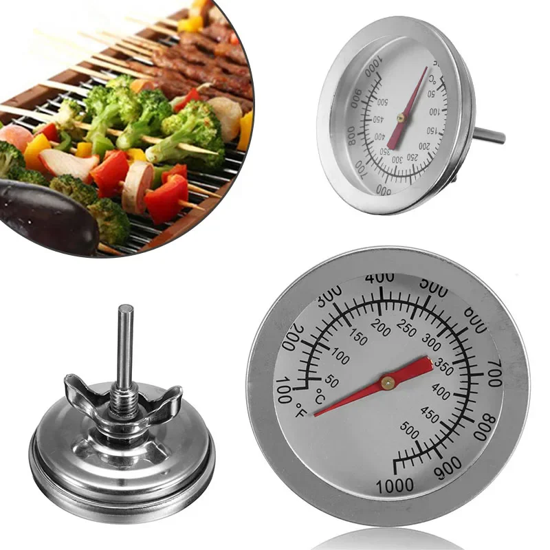 Stainless Steel BBQ Smoker Grill Temperature Gauge Barbecue Thermometer Cooking Food Probe Grill Oven Home Kitchen Accessories