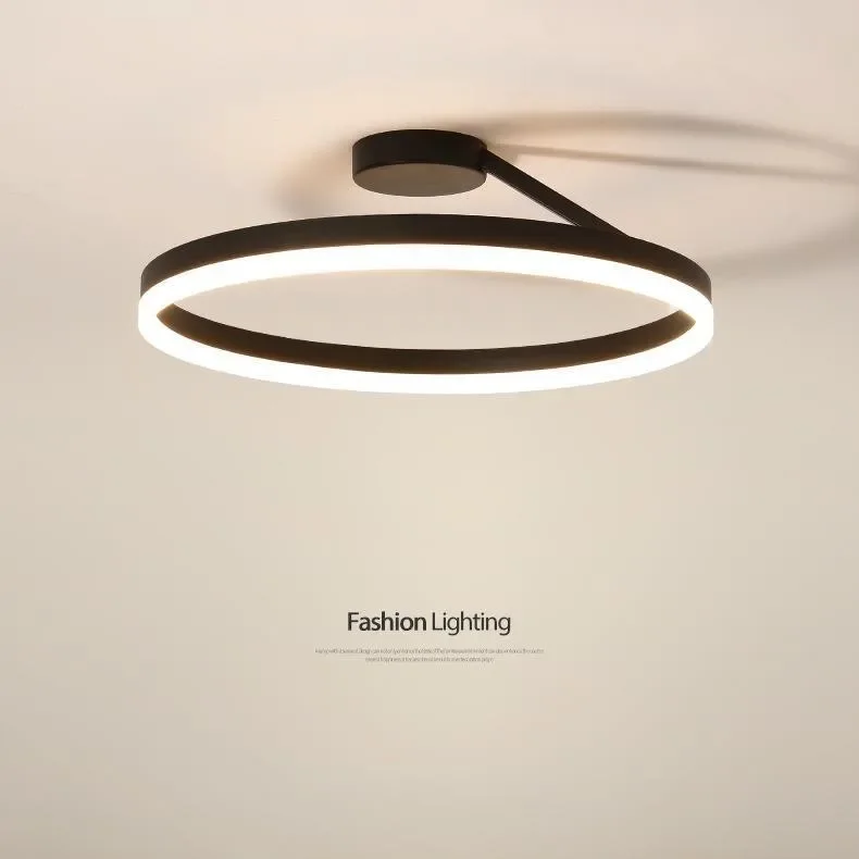 

Minimalism Round Led Ceiling Light Chandelier Painted White Black Aluminium Chandelier Bedroom Home Indoor Decor Lamps Fixtures