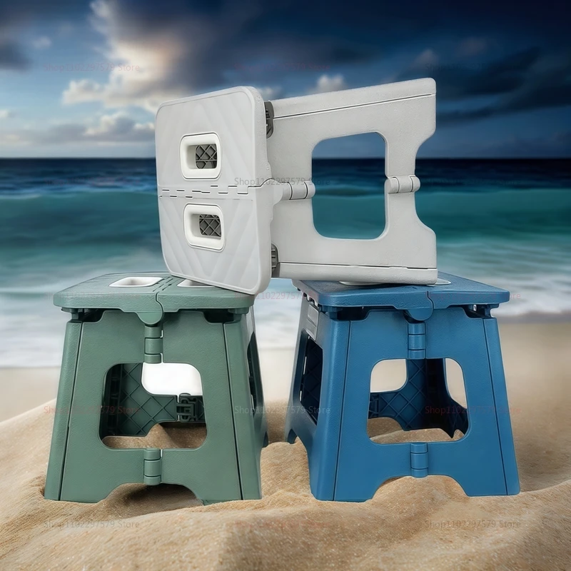 Lightweight Outdoor Camping Foldable Chair Thickened Plastic Beach Chair Carrying Stool Horse Stool Children's Chairs