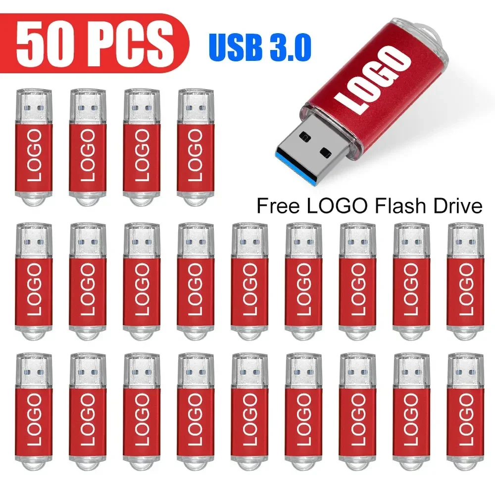 

Wholesale 50PCS Pendrive USB 3.0 Free custom logo Flash Drive Pen Drive 8GB 16GB 32GB 64GB128GB Memory Flash Disk memoria usb