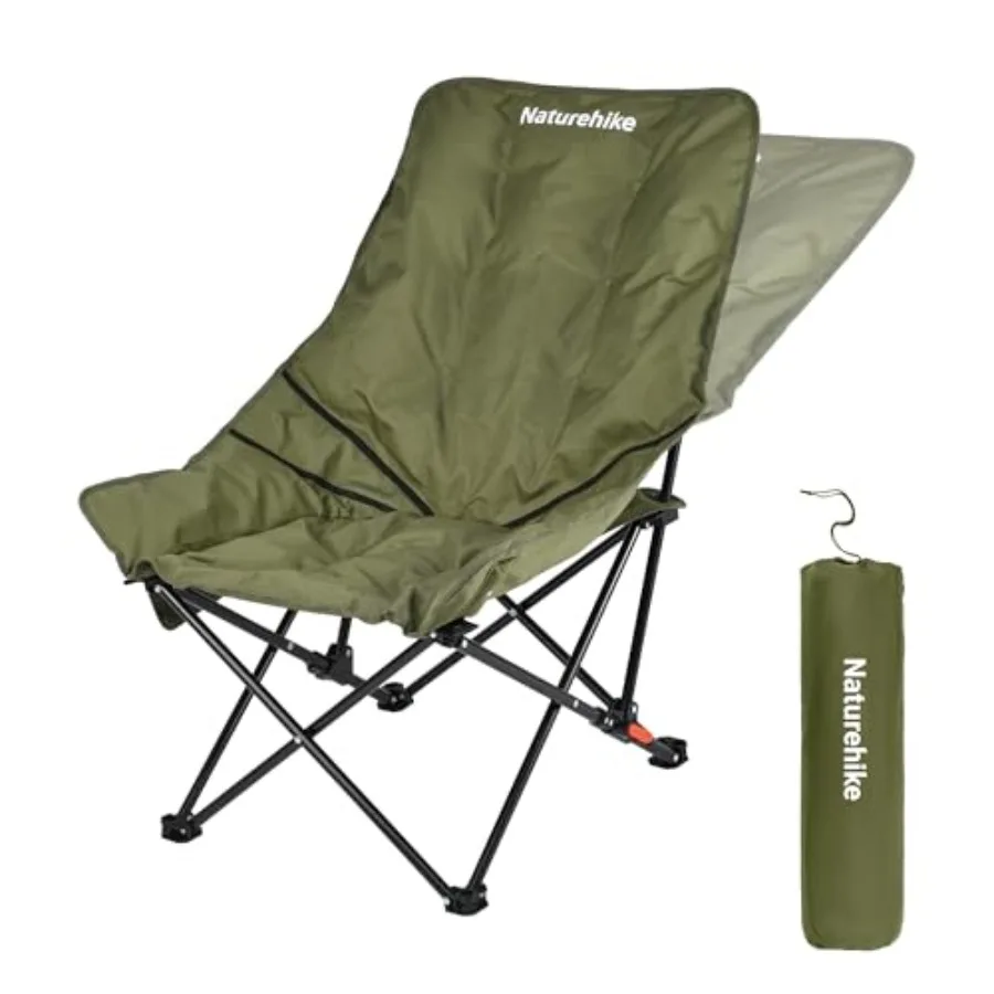 

Camping chair for outdoor use, polyester fabric in gray, extra padding and 2-position adjustability for comfort and support