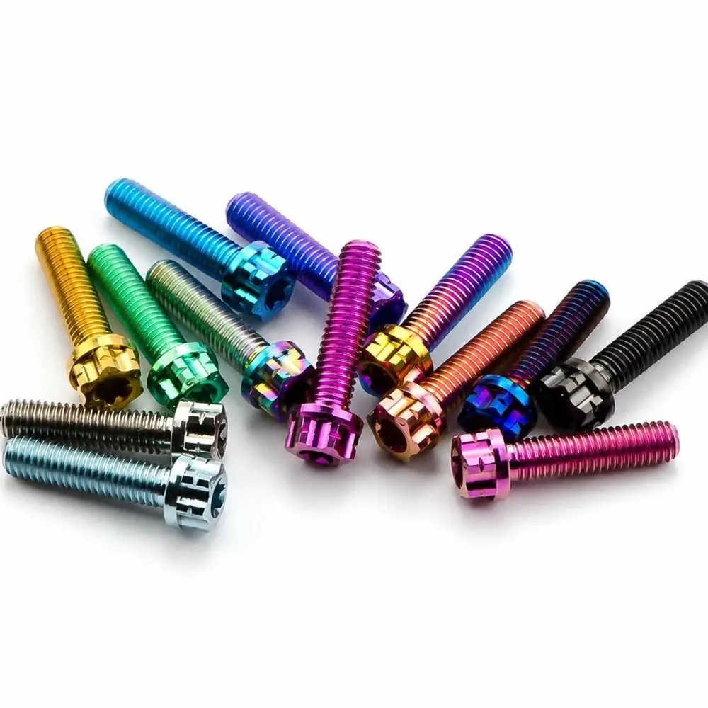 Lightweight GR5 Titanium Alloy Flange Torx Bolt M5X15/20mm Multi Colors Motorcycle Fastener Torx Screws