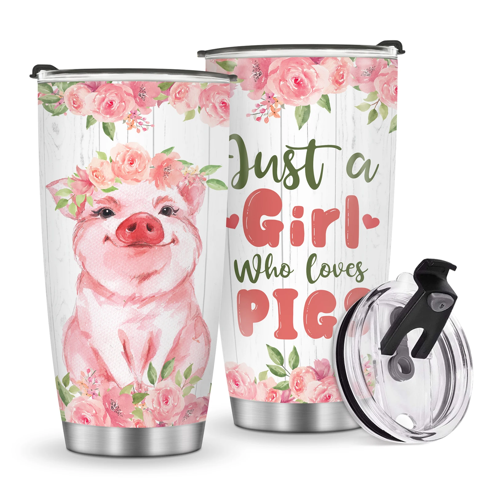 

1pc Pig Lovers Gifts Tumbler Just A Girl Who Loves Pigs Tumbler Coffee Mug, Cute Pig Gift, Pig Girl, Mug Gift for Women