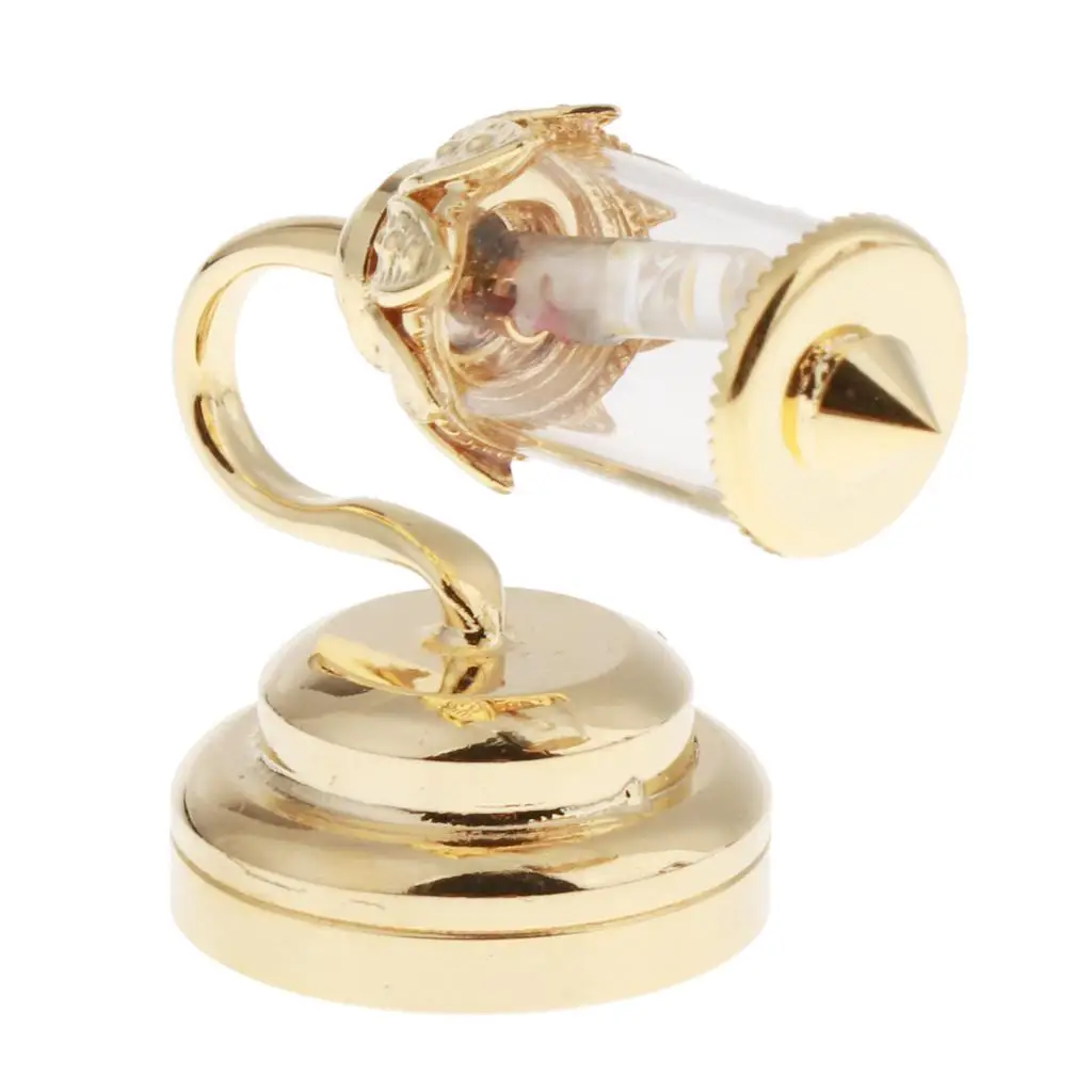 Decorazione della lampada con paralume trasparente in miniatura per casa delle bambole 1:12