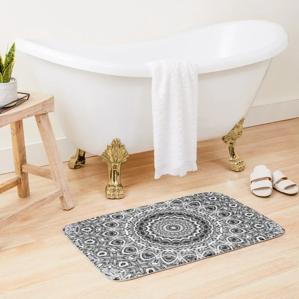 

Detailed positive energy mandala. Bath Mat Washable Non-Slip Kitchen Rug Floors For Bathroom Mat