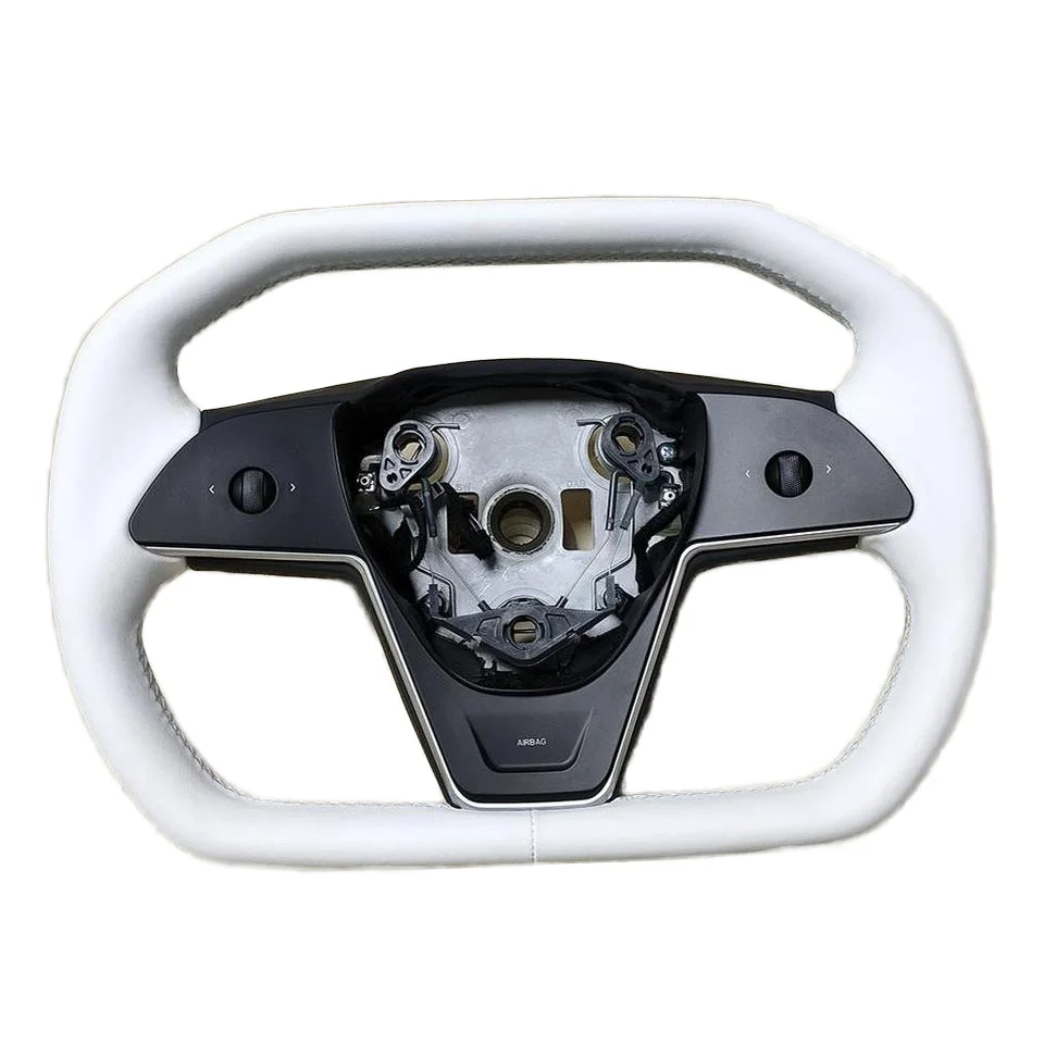 

Черный шестиугольный руль с плоским дном из углеродного волокна, универсальный руль для пикапа Tesla