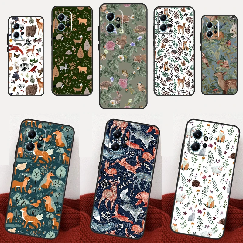 Forest Wild Woodland Animals Case For Xiaomi Redmi Note 12 11 10 9 8 Pro 10S 11S 12S Cover For Redmi 12 12C 10A 9C 10C