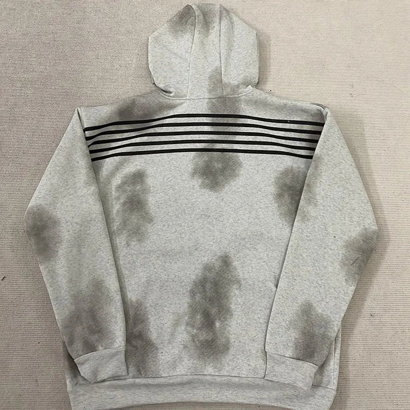 Autunno Inverno Pendolarismo Joker Cappotto da donna Estetica a righe vintage Cardigan con cerniera con cappuccio a maniche lunghe con cuciture alla moda semplice