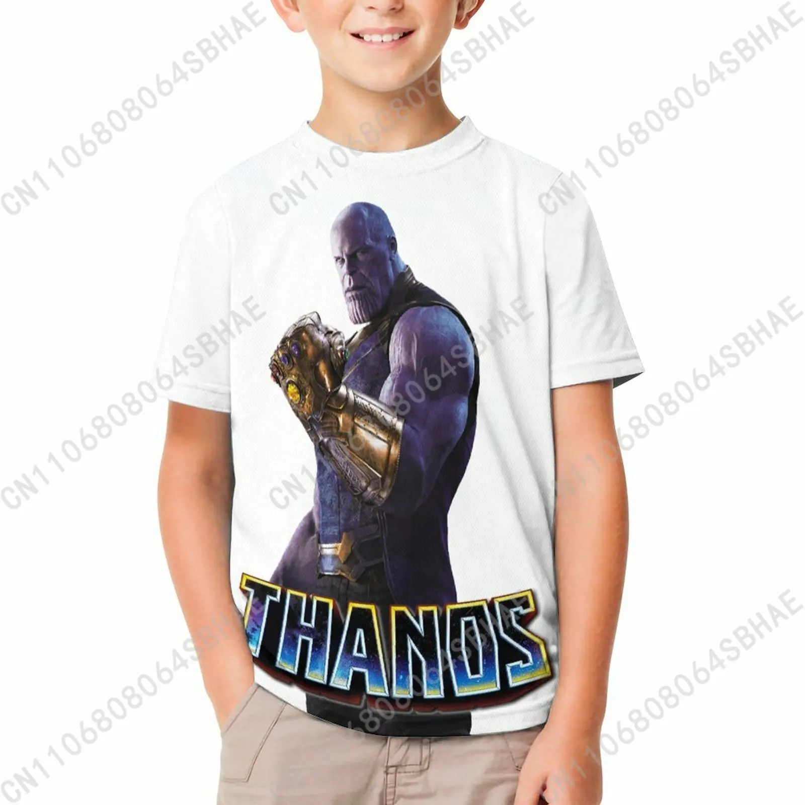 Marvel Thanos T Shirt Boy Girl Short Sleeve Print Cotton TShirt Comfortable Crew Neck Children Child Tee Cosplay