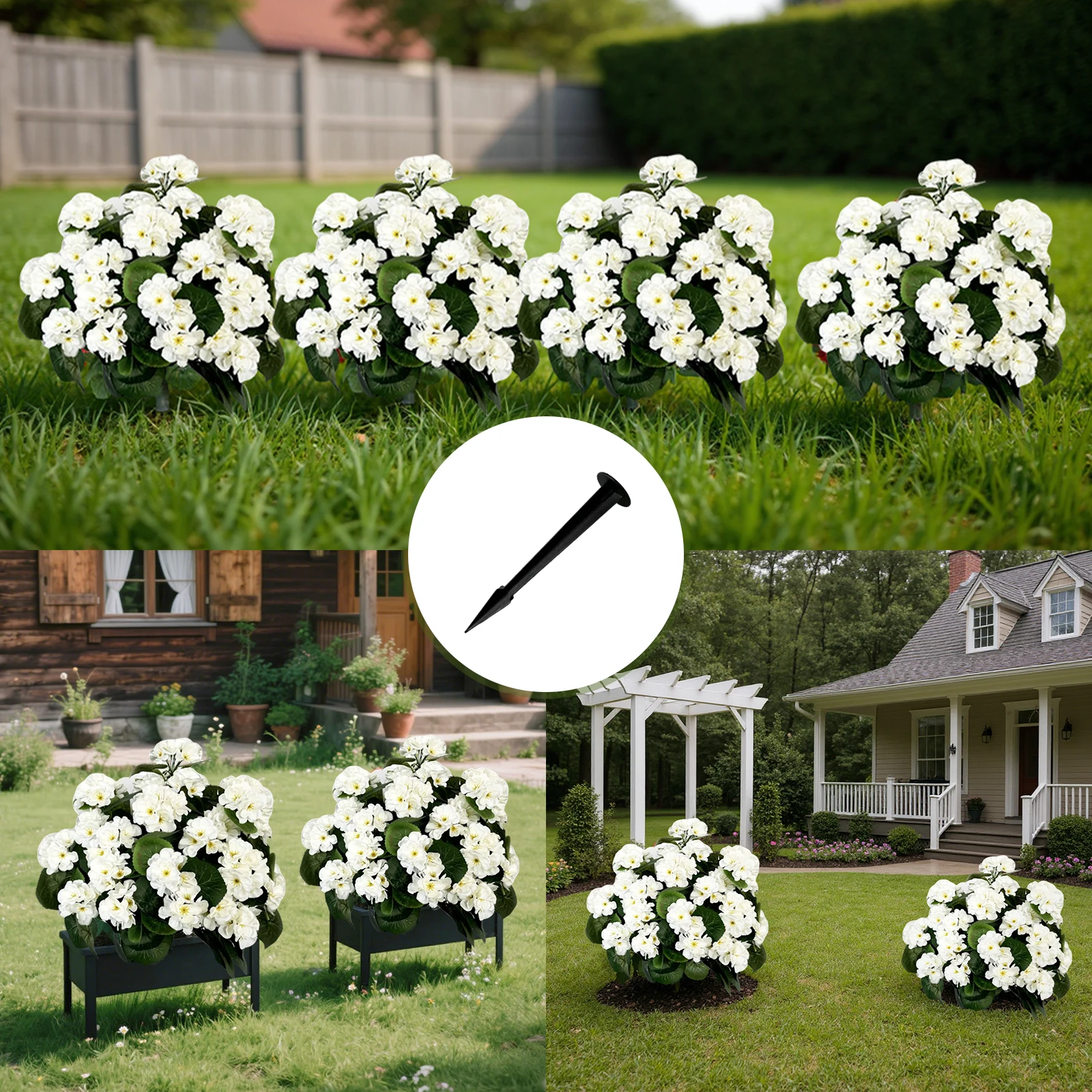 شجرة بيجونيا توبياري الاصطناعية، عبوة من قطعتين شجيرات وهمية نابضة بالحياة مقاس 23 بوصة نبات شجيرات مزيفة مع حصة زراعة، كرة صناعية Tr #6