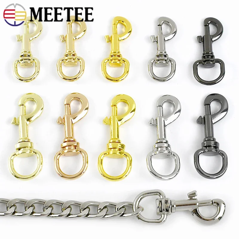 5/10/20Pcs Meetee 11/15mm Metal Bag Strap Buckles Swivel Lobster Clasp KeyChain Dog Collar Snap Hook Chain Connector Carabiner