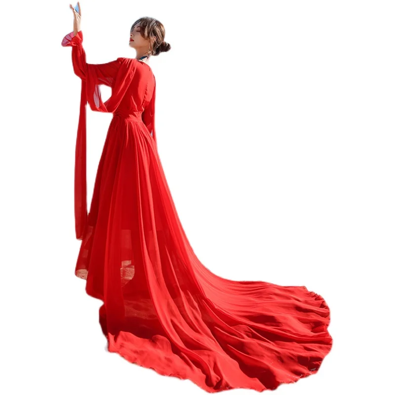 エレ・ロングビーチ・ドクター・フロアレングス・マキシスカート・レッドカラー・ドレープド・スリ・フォトアフィー・クローズ・スウィート・スリ・ハイウエスト・サテン・メイト...