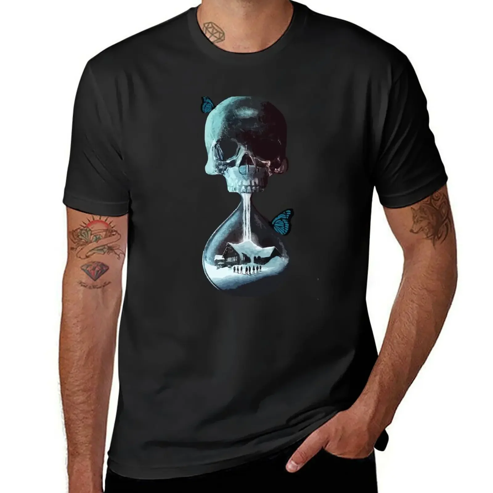

Until dawn - skull and butterflies T-Shirt summer top cute tops new edition shirts men